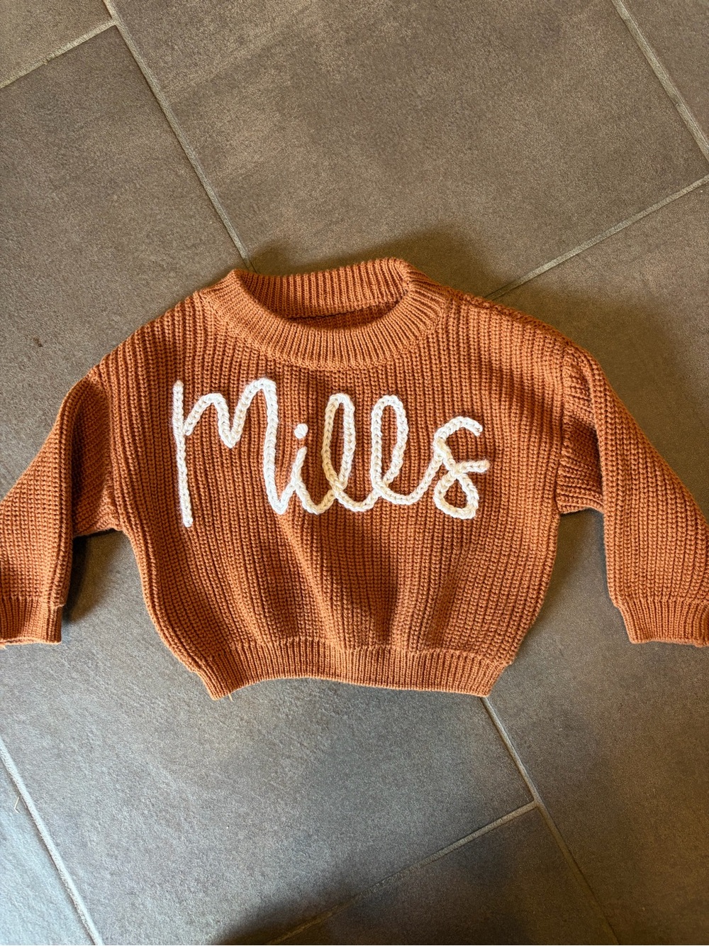 Rust Orange 'Mills' Knit Sweater
